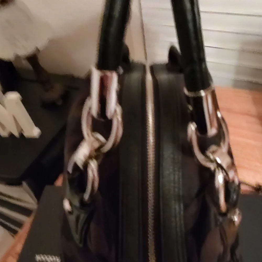 Coach Kristin OP Art Satchel In Black Signature C Canvas With Leather Trim